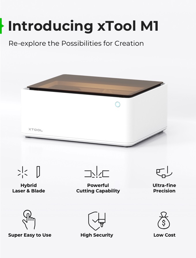[视频] xTool M1 - 迷你但功能强大的混合激光和刀片切割机