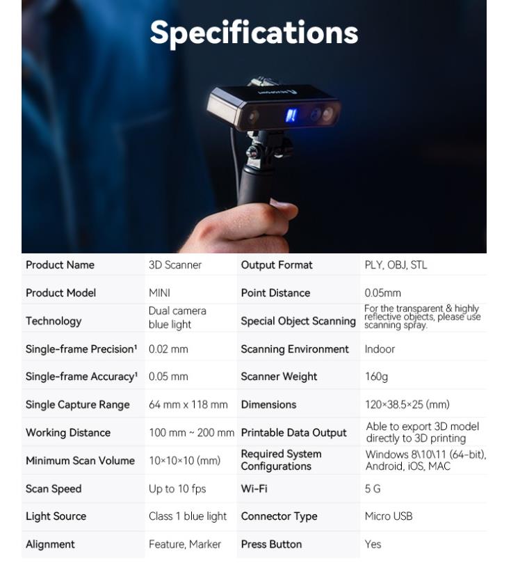 [视频] Revopoint MINI：扫描精度为 0.02 毫米的3D扫描仪