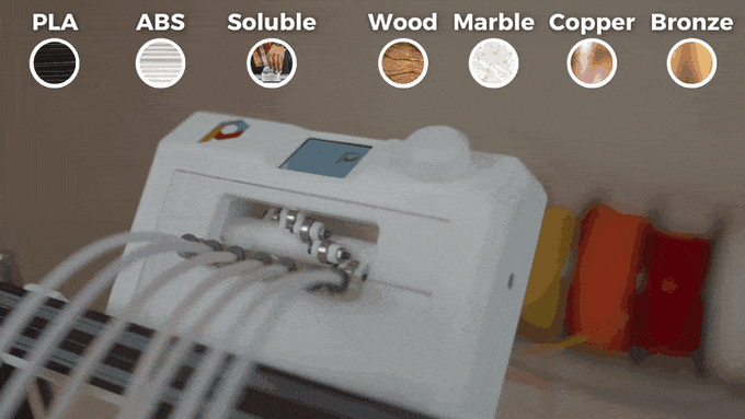 [视频] Co Print：适用于所有 Bowden 3D打印机的多色和多材料模块