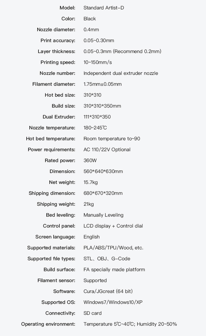 [视频] JGMaker Artist-D: 独立双挤出3D打印机