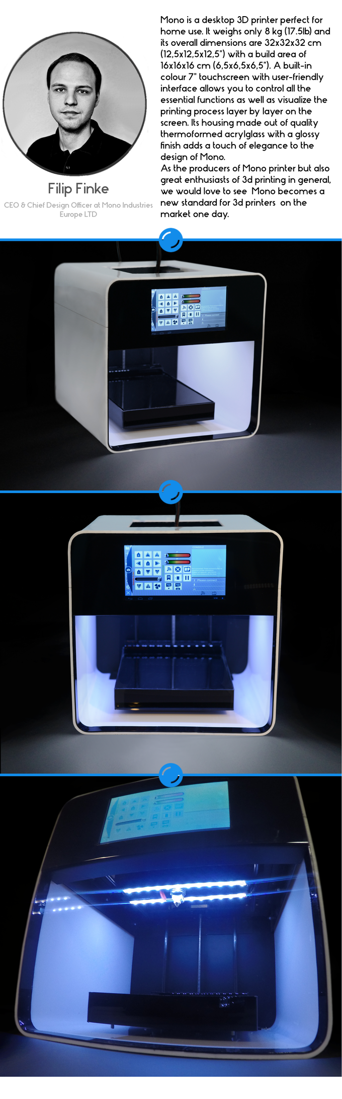 [视频] MONO: 智能32位7英寸触摸屏3D打印机