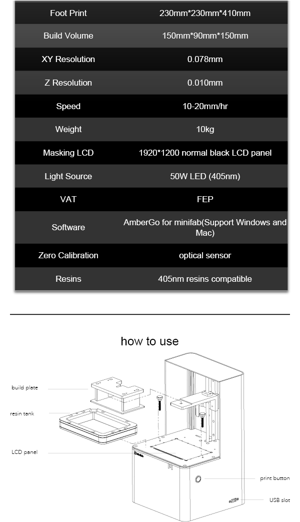 [视频] mini fab: 经济实惠的树脂3D打印机