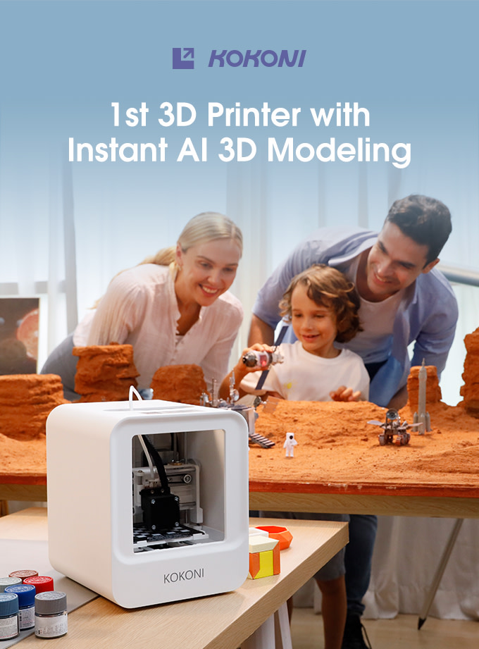 [视频] KOKONI：第一台具有即时AI 3D建模功能的3D打印机