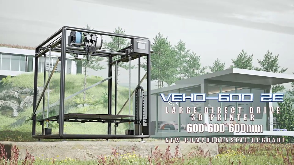 [视频] Tronxy 3D VEHO-600-2E 二进一出双挤出机大尺寸直驱3D打印机
