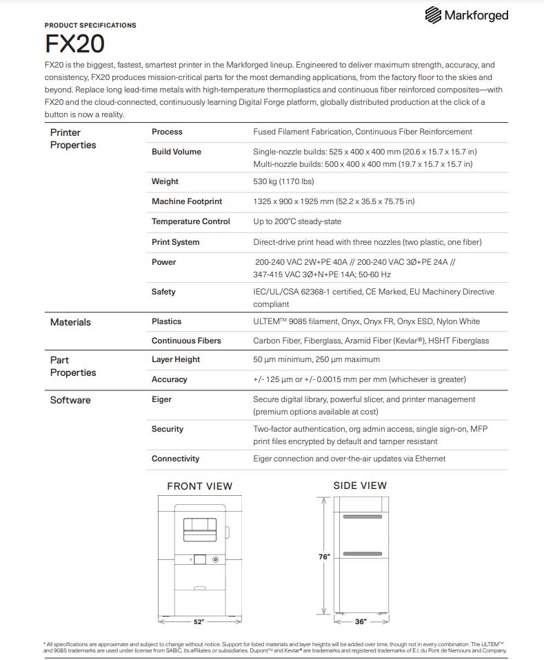 [视频] Markforged FX20 支持 ULTEM™ 灯丝的大幅面 3D 打印机
