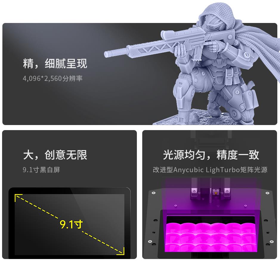 [视频] Anycubic Photon Mono X2 9.1寸高清大屏 创新光源技术 快速更稳定