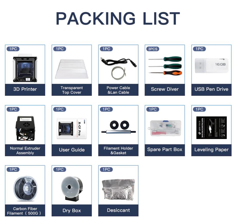 [视频] Qidi X-CF Pro 一款专为打印碳纤维和尼龙而设计工业级FFF 3D打印机