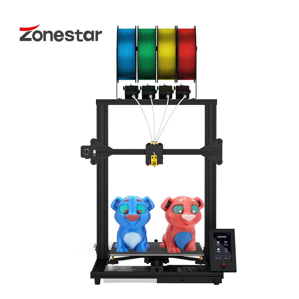 [视频] ZONESTAR Z8PM4Pro-MK2 2023最新升级多色4进1出 DIY套件3D打印机