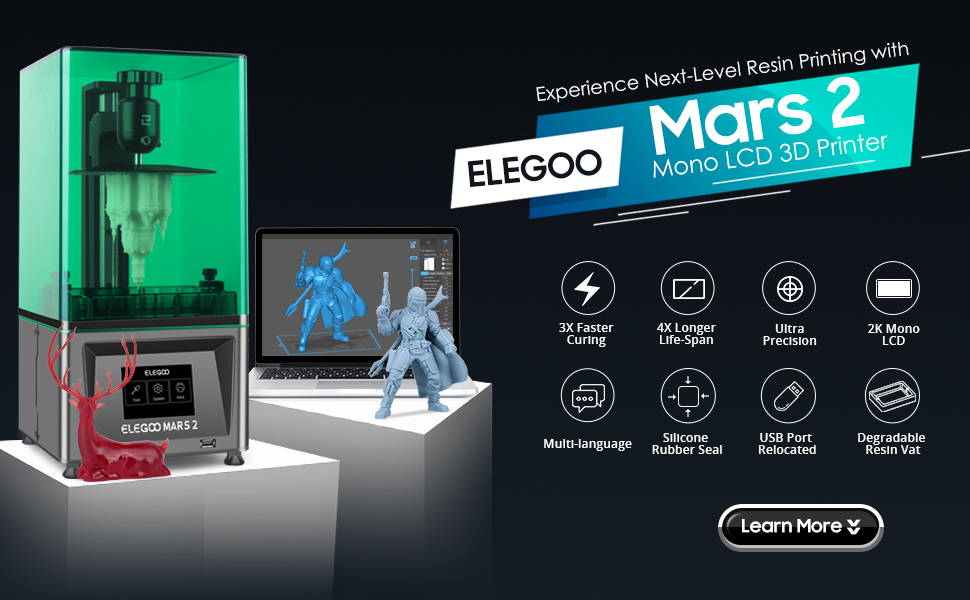 [视频] ELEGOO Mars 2 MSLA  6.08寸2K 光固化3D打印机
