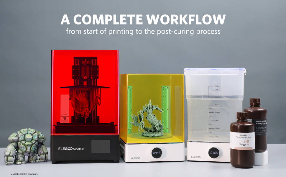[视频] ELEGOO Saturn S 9.1寸4K 单色LCD光固化3D打印机