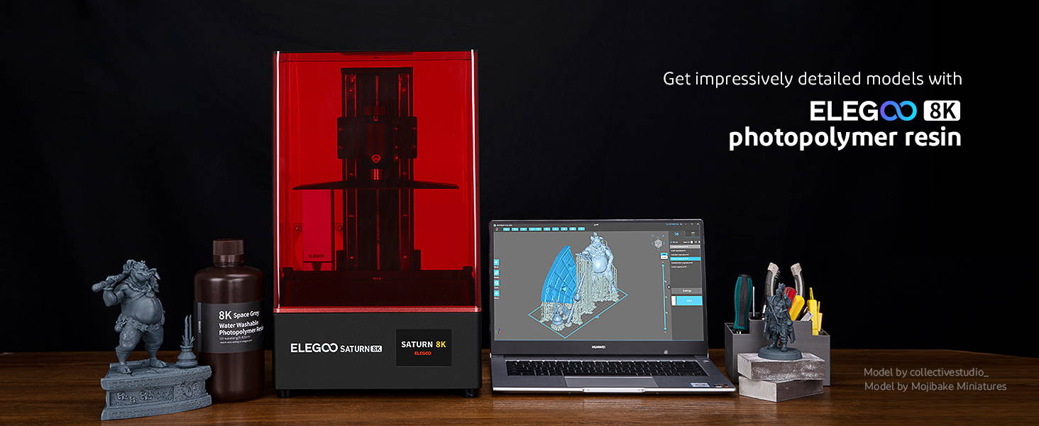 [视频] ELEGOO Saturn 8K 10英寸单色LCD 光固化3D打印机