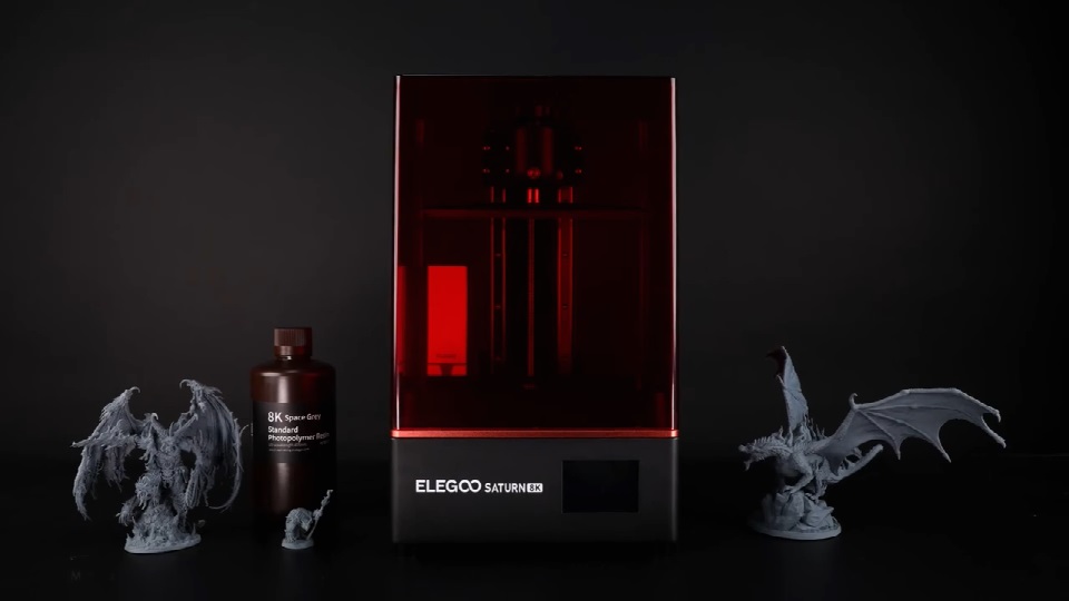 [视频] ELEGOO Saturn 8K 10英寸单色LCD 光固化3D打印机