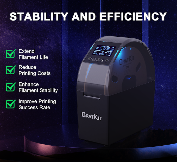 [视频] GratKit Firefly 世界上第一台APP控制的3D打印长丝干燥机