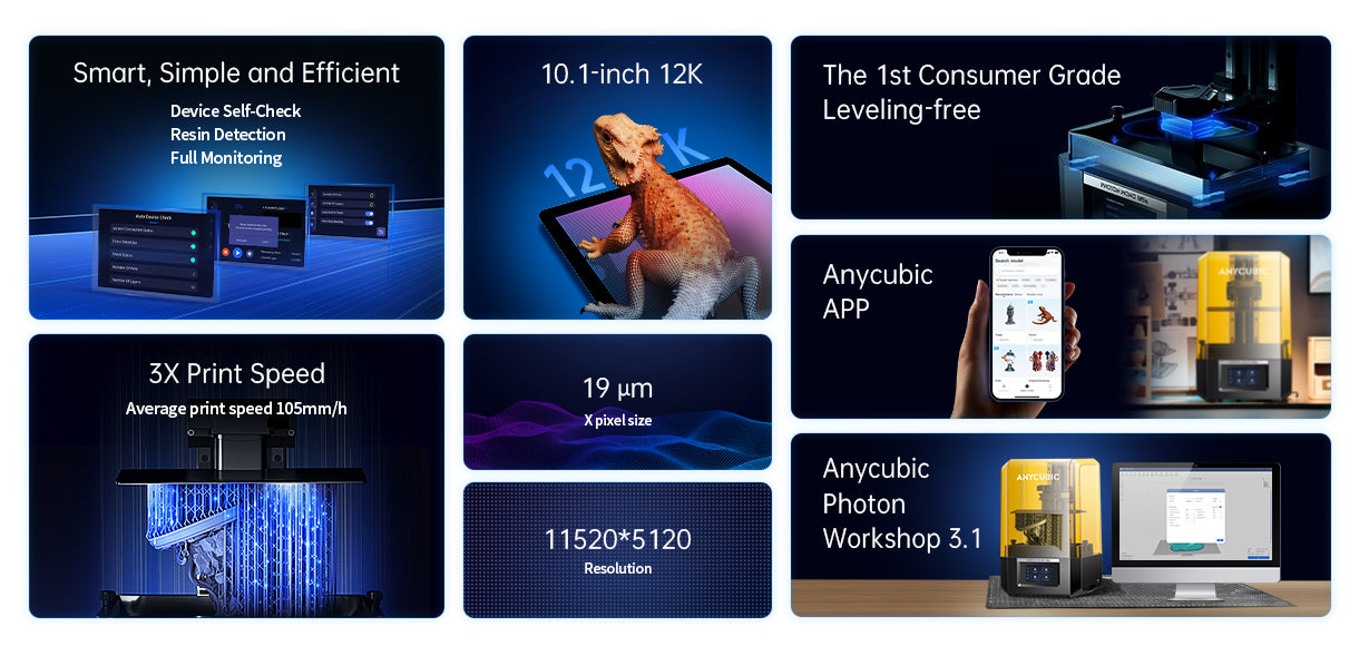 [视频] Anycubic Photon Mono M5s 10.1寸12K LCD 光固化打印机  像大师一样打印