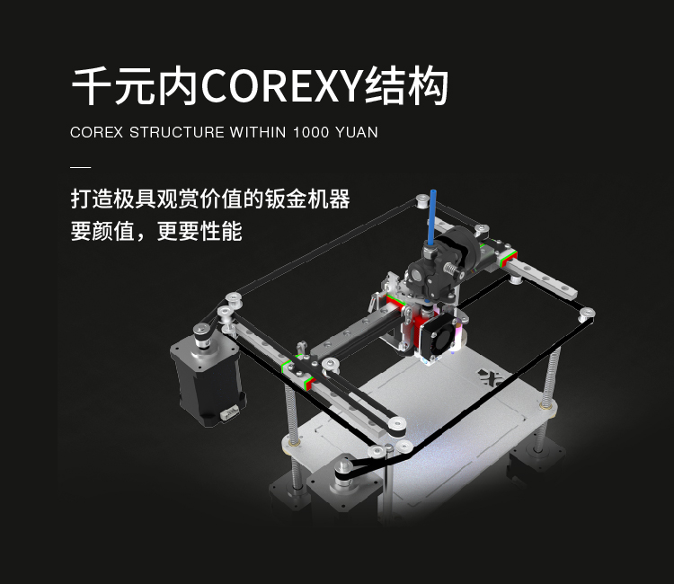 [视频] JISU极数智造 DXC-A4G 具有开源功能的CoreXY迷你FDM 3D打印机 （DIY套件）