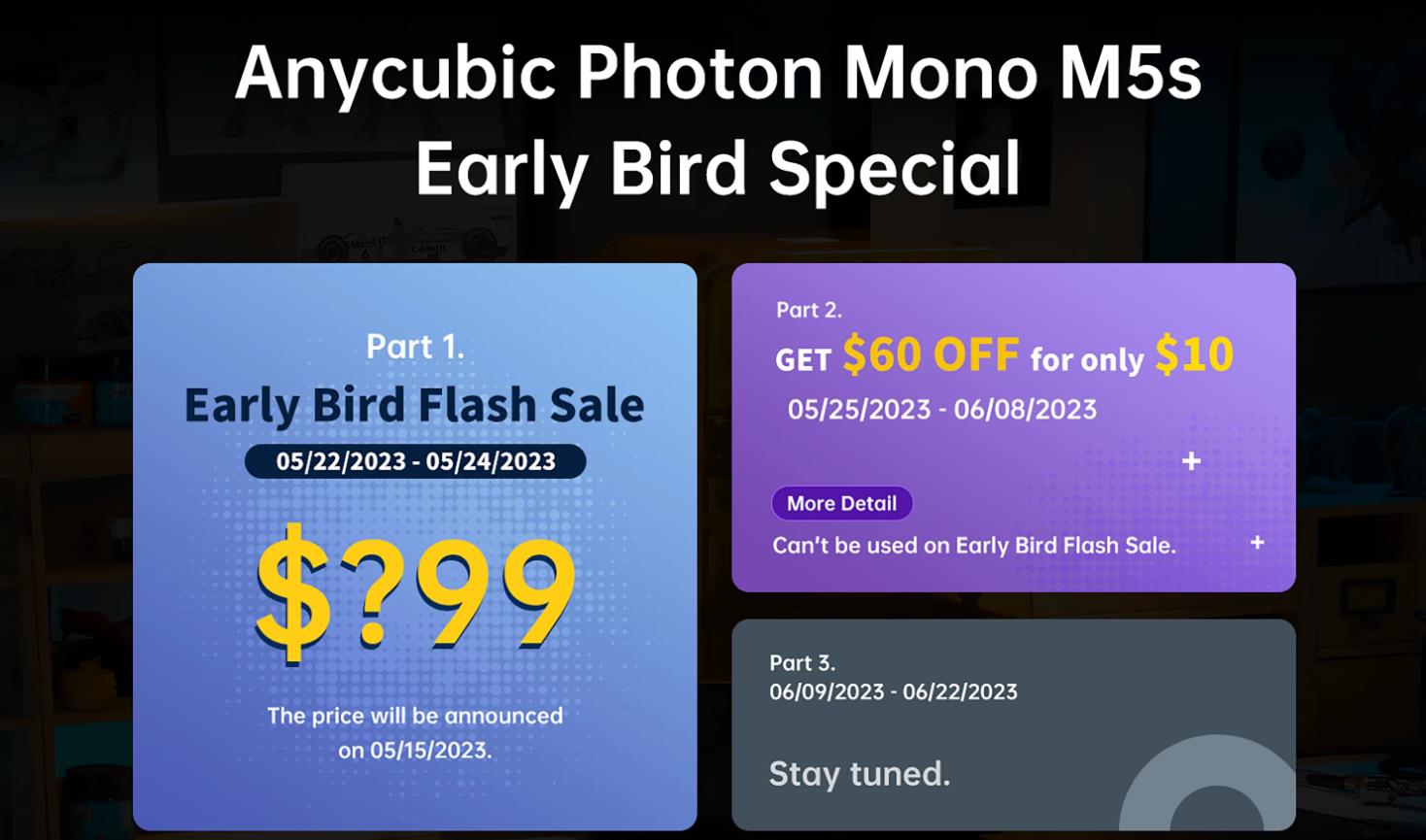 [视频] Anycubic Photon Mono M5s 10.1寸12K  LCD光固化3D打印机 | 免调平 | 快3倍