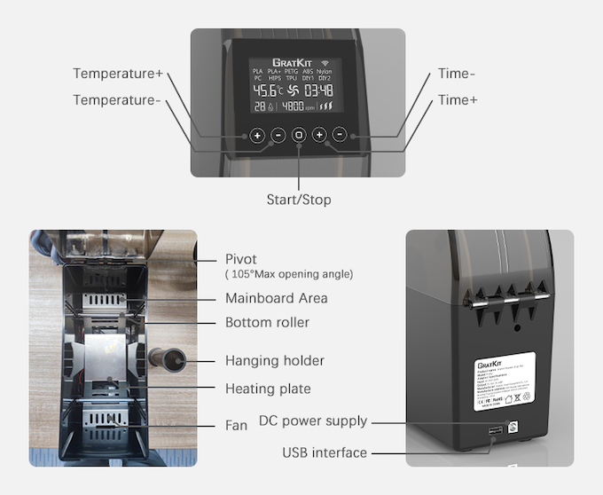 [视频] GratKit Firefly 世界上第一台APP控制的3D打印长丝干燥机