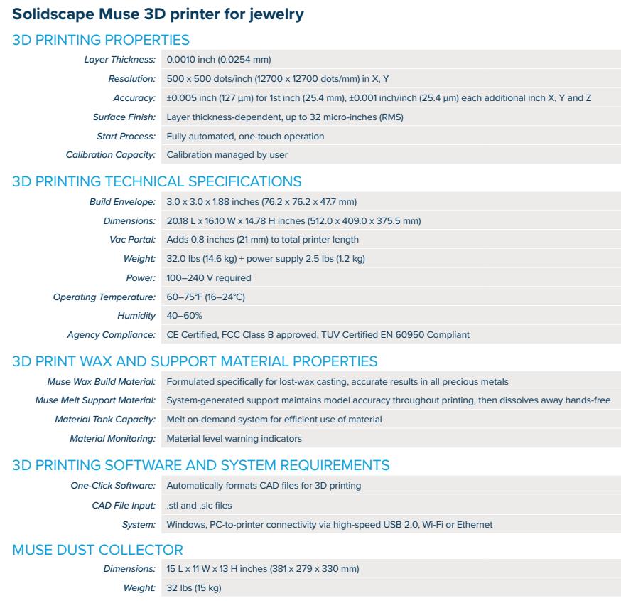 [视频]  solidscape Muse 专为珠宝商推出的小型且价格合理的珠宝蜡3D打印机