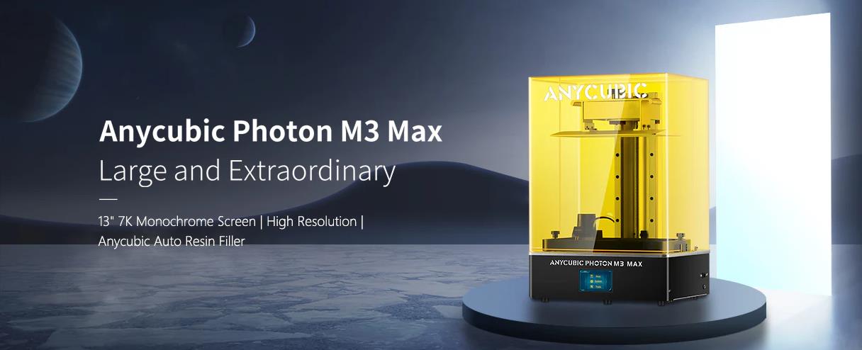 [视频] Anycubic Photon M3 Max 13.6寸7K LCD光固化3D打印机