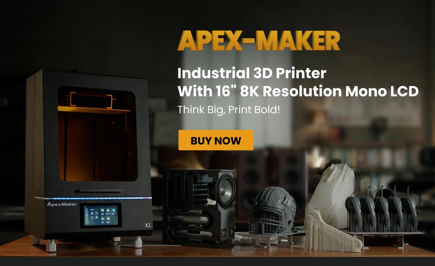[视频] Apex-maker X1：工业高速16英寸8K LCD光固化3D打印机