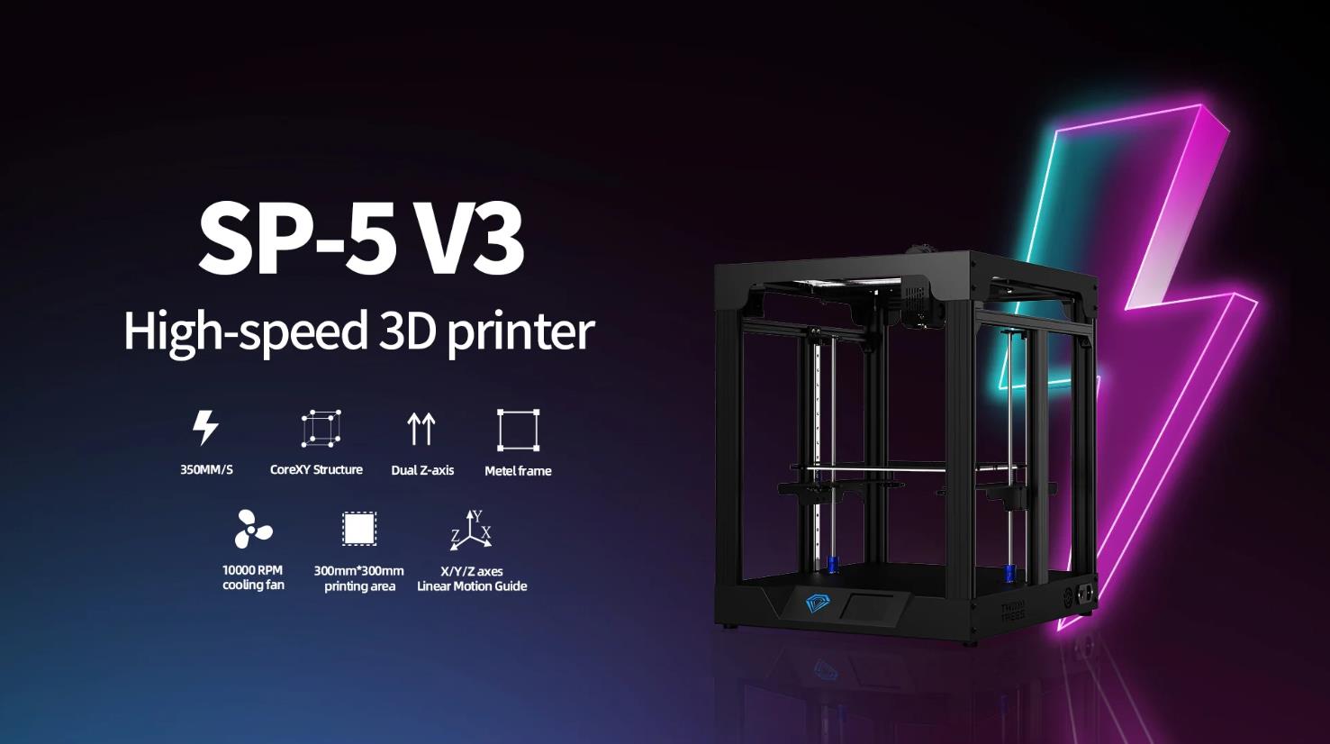 [视频] TwoTrees SP-5 V3 CoreXY高速3D打印机