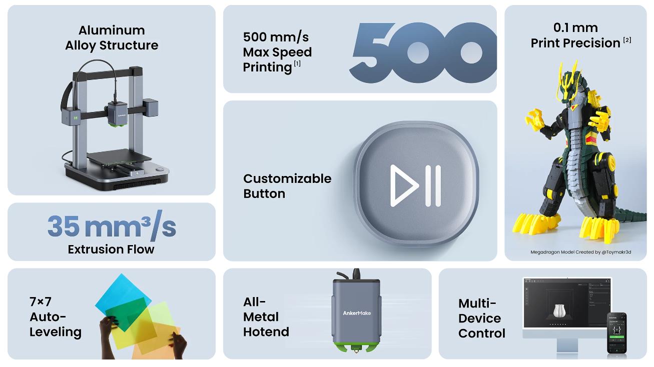 [视频] AnkerMake M5C FDM 3D打印机：一键打印让乐趣变得真实