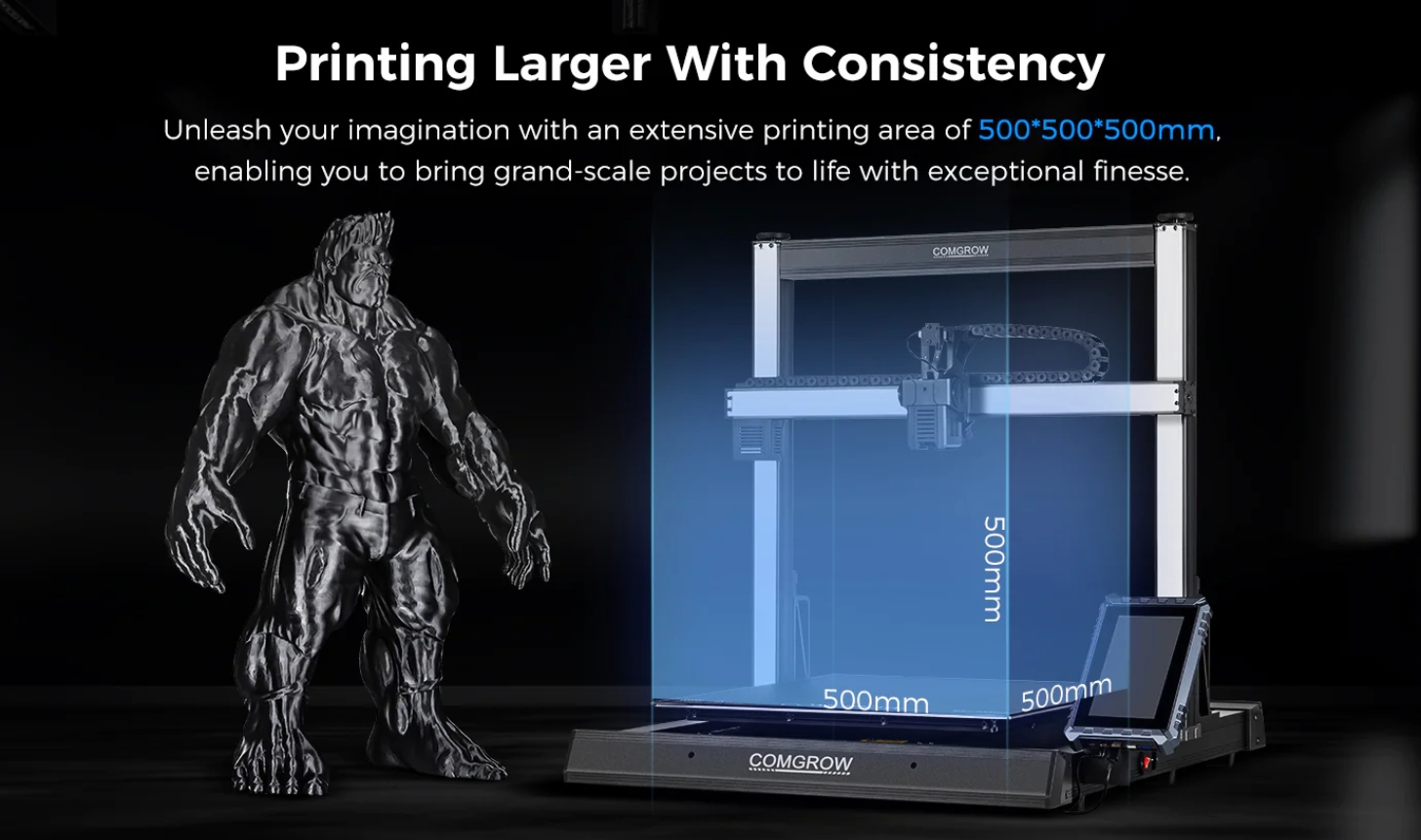 [视频] COMGROW T500：大尺寸Klipper直驱FDM 3D打印机