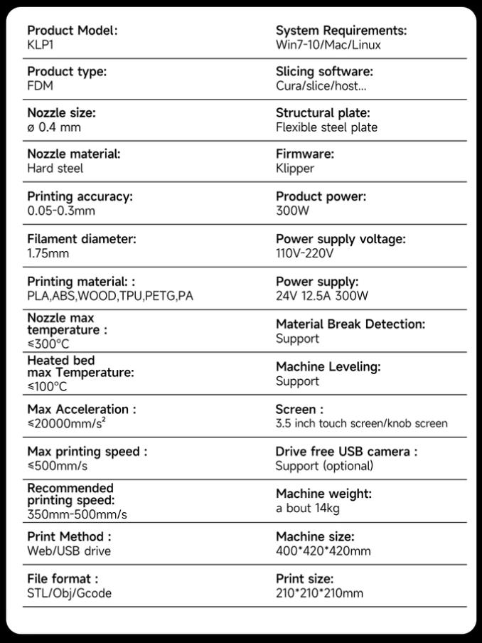 [视频] Kingroon KLP1 CoreXY 3D打印机：Klipper固件500mm/s高速打印