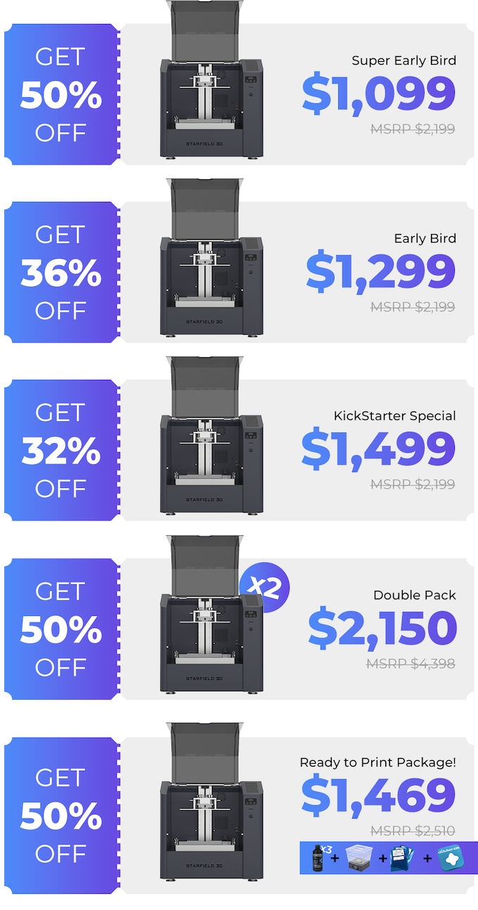 [视频] STARFIELD 3D：世界上第一台大型打印和后固化一体式SLA 3D打印机