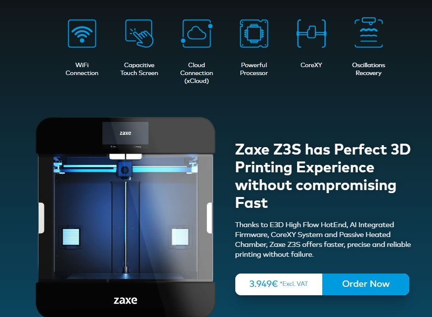 [视频] Zaxe Z3S FDM 3D打印机：智能、流畅、快速 重新定义3D打印的未来