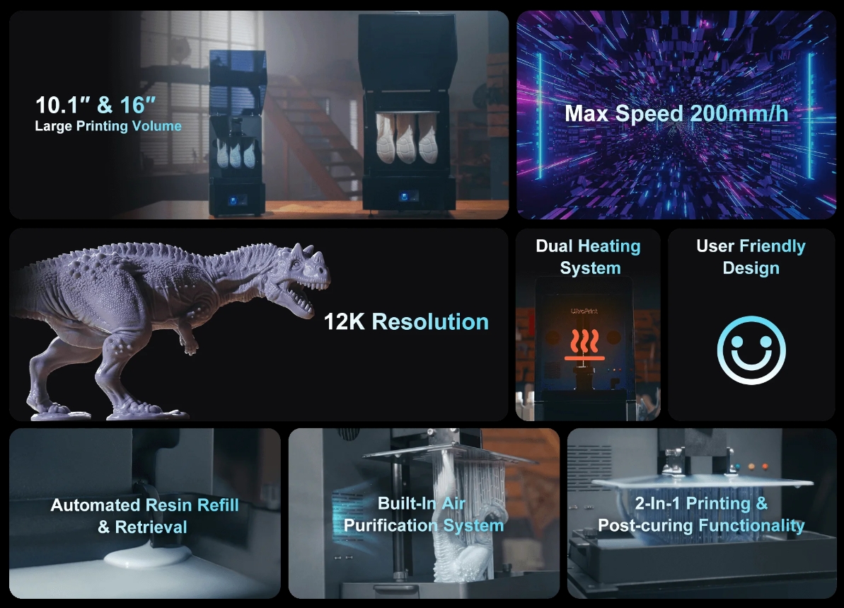 [视频] JuiceLab UltraPrint：10.1寸12K&16寸8K LCD光固化3D打印机