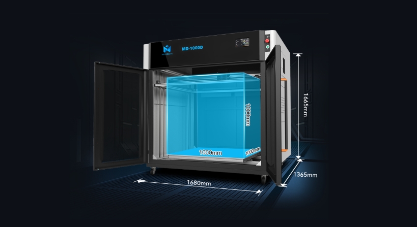 [视频] MINGDA MD-1000D大幅面高速双挤出机3D打印机