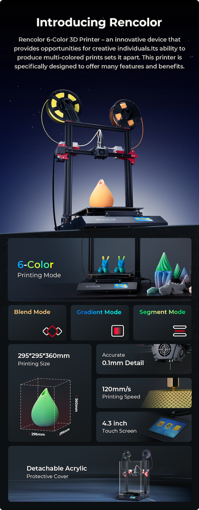 [视频] Rencolor 6色3D打印机：实现简单快速的分色、渐变和混色打印