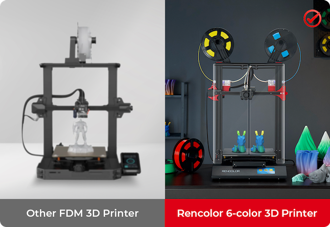 [视频] Rencolor 6色3D打印机：实现简单快速的分色、渐变和混色打印