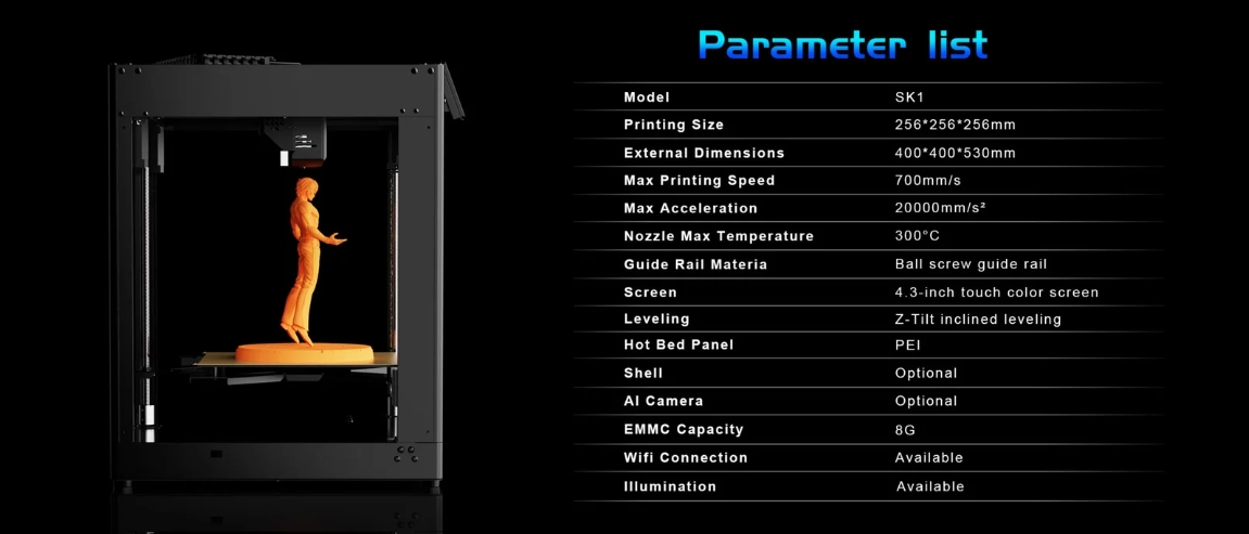 [视频] TwoTrees SK1 CoreXY高速3D打印机 700mm/s