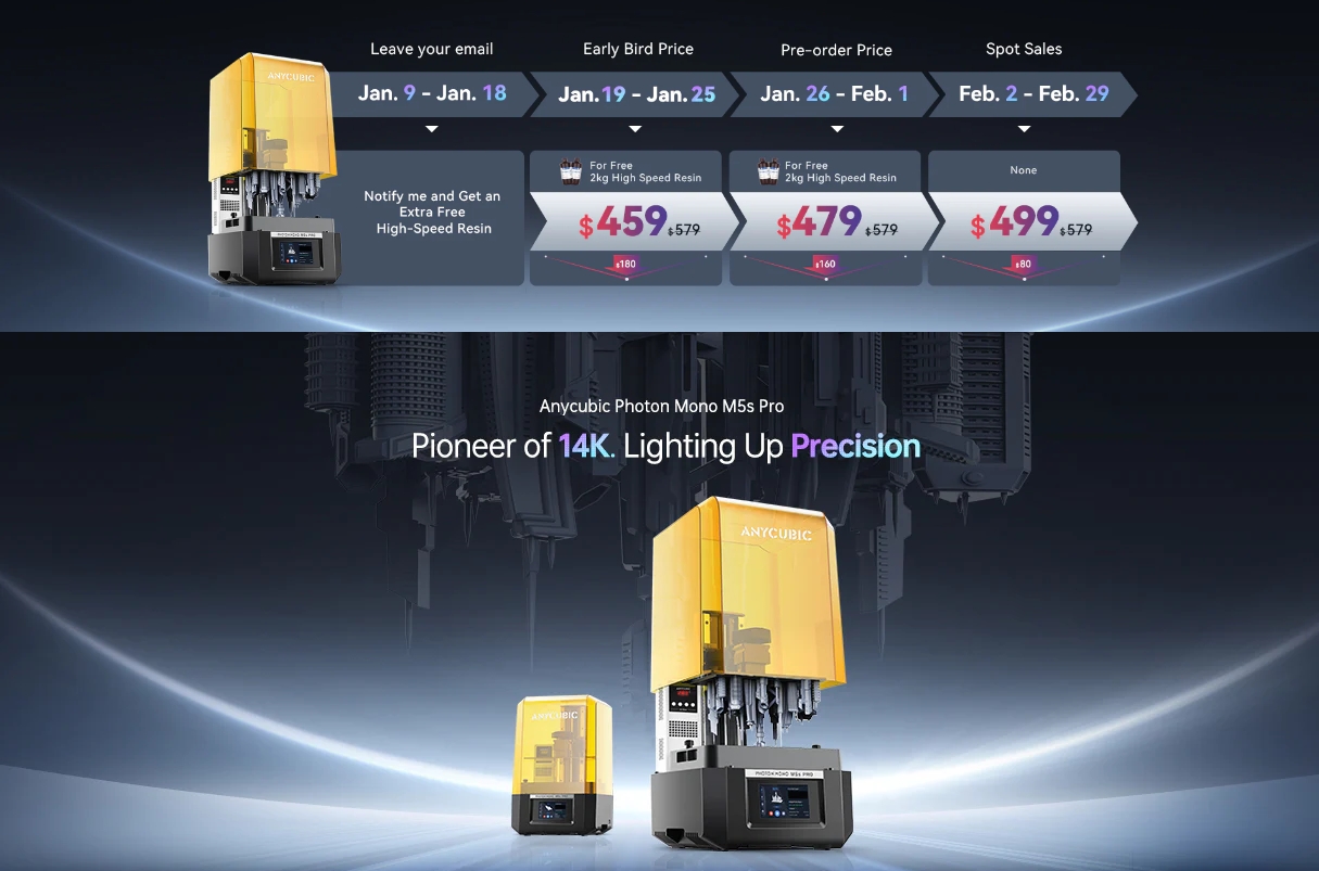 [视频] Anycubic Photon Mono M5s Pro：10.1寸14K超高分辨率 最小的细节栩栩如生