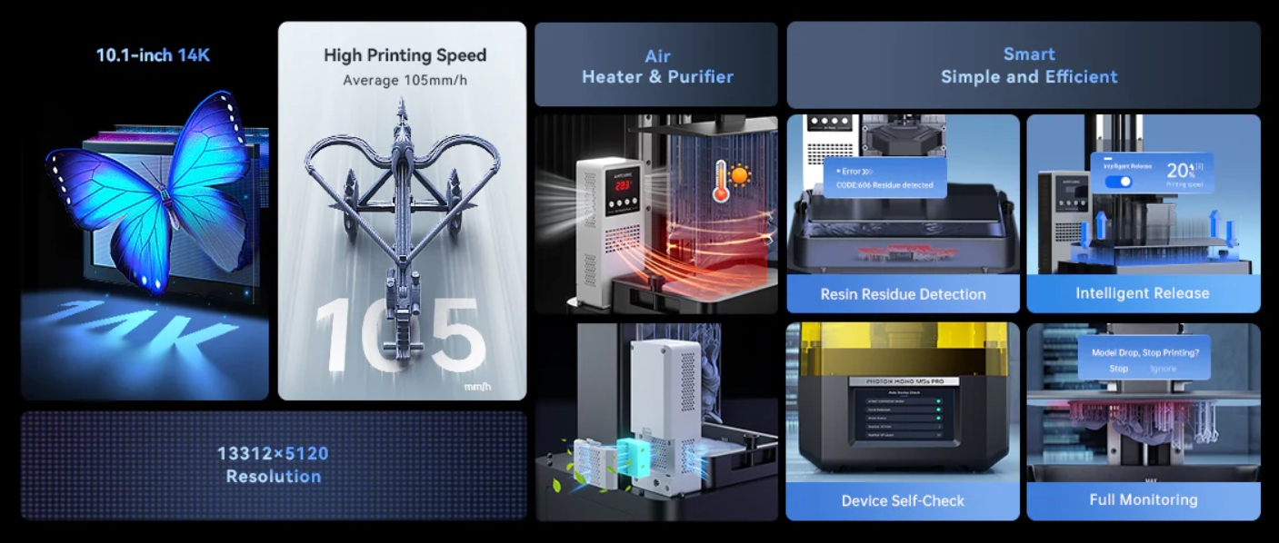 [视频] Anycubic Photon Mono M5s Pro：10.1寸14K超高分辨率 最小的细节栩栩如生