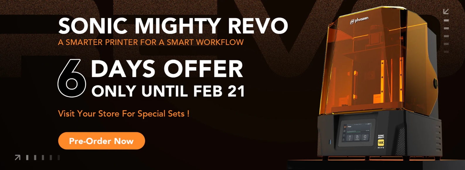 [视频] Phrozen Sonic Mighty Revo：适用于智能工作流程的10寸14K光固化3D打印机