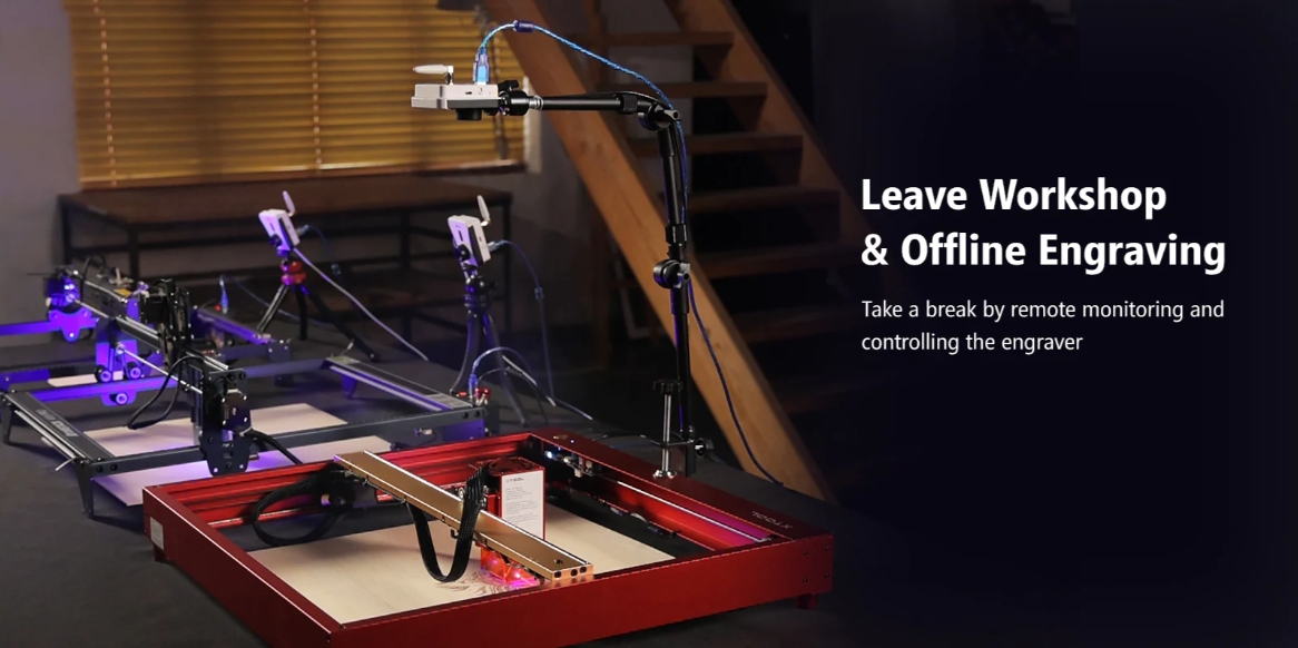 [视频] Mintion Lasercam：适用于激光雕刻切割机的远程监控、定位、火灾探测器