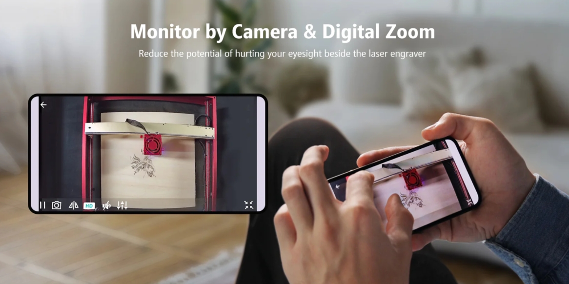 [视频] Mintion Lasercam：适用于激光雕刻切割机的远程监控、定位、火灾探测器