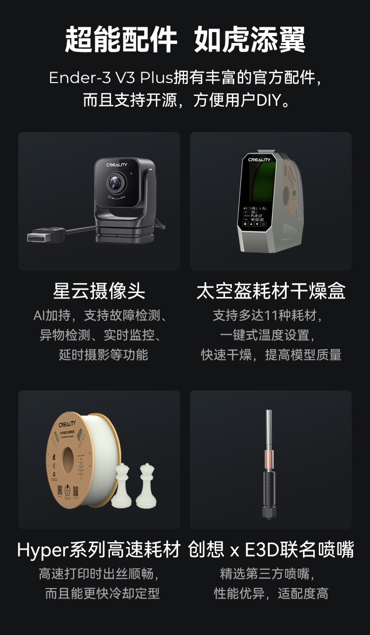 [视频] Creality Ender 3 V3 Plus CoreXZ 3D打印机：大而稳够高效