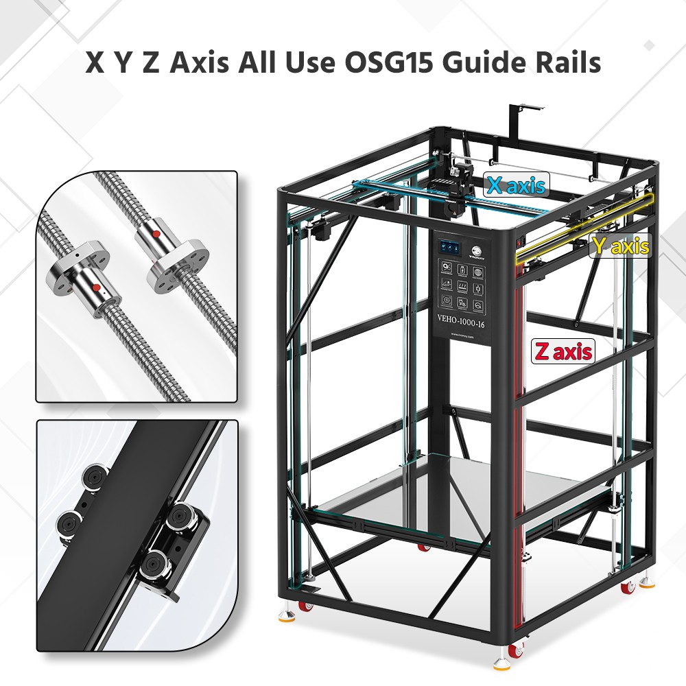 [视频] Tronxy VEHO-1000-16：1000x1000x1600mm 320°c 高温直驱3D打印机