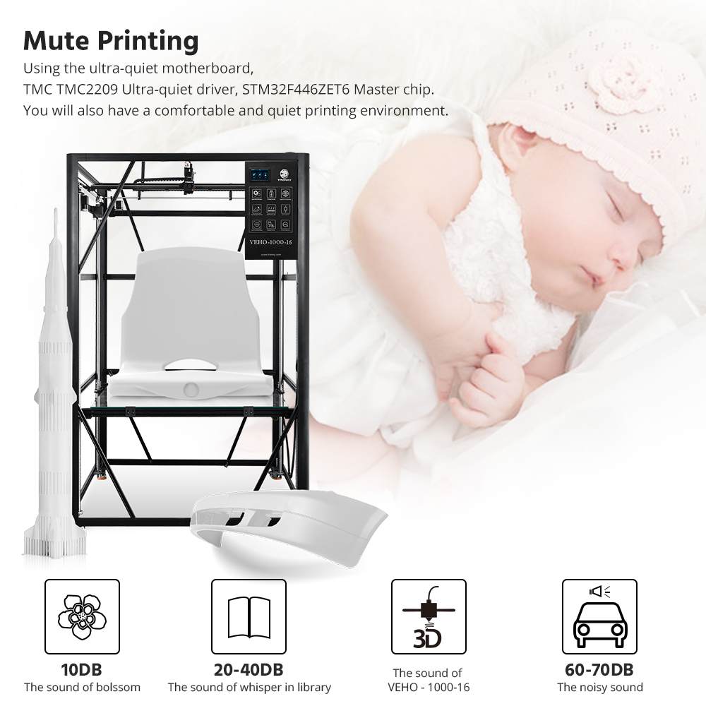 [视频] Tronxy VEHO-1000-16：1000x1000x1600mm 320°c 高温直驱3D打印机