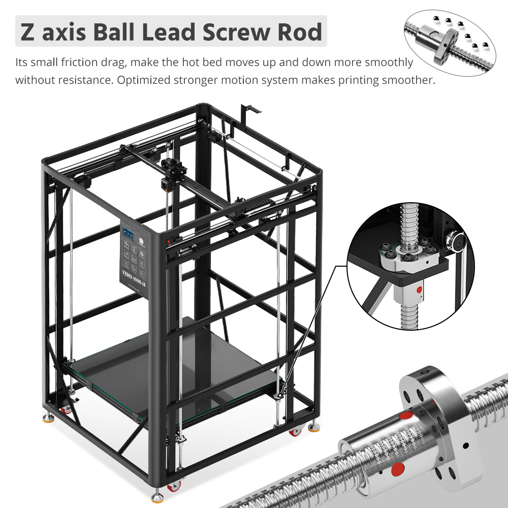[视频] Tronxy VEHO-1000-16：1000x1000x1600mm 320°c 高温直驱3D打印机