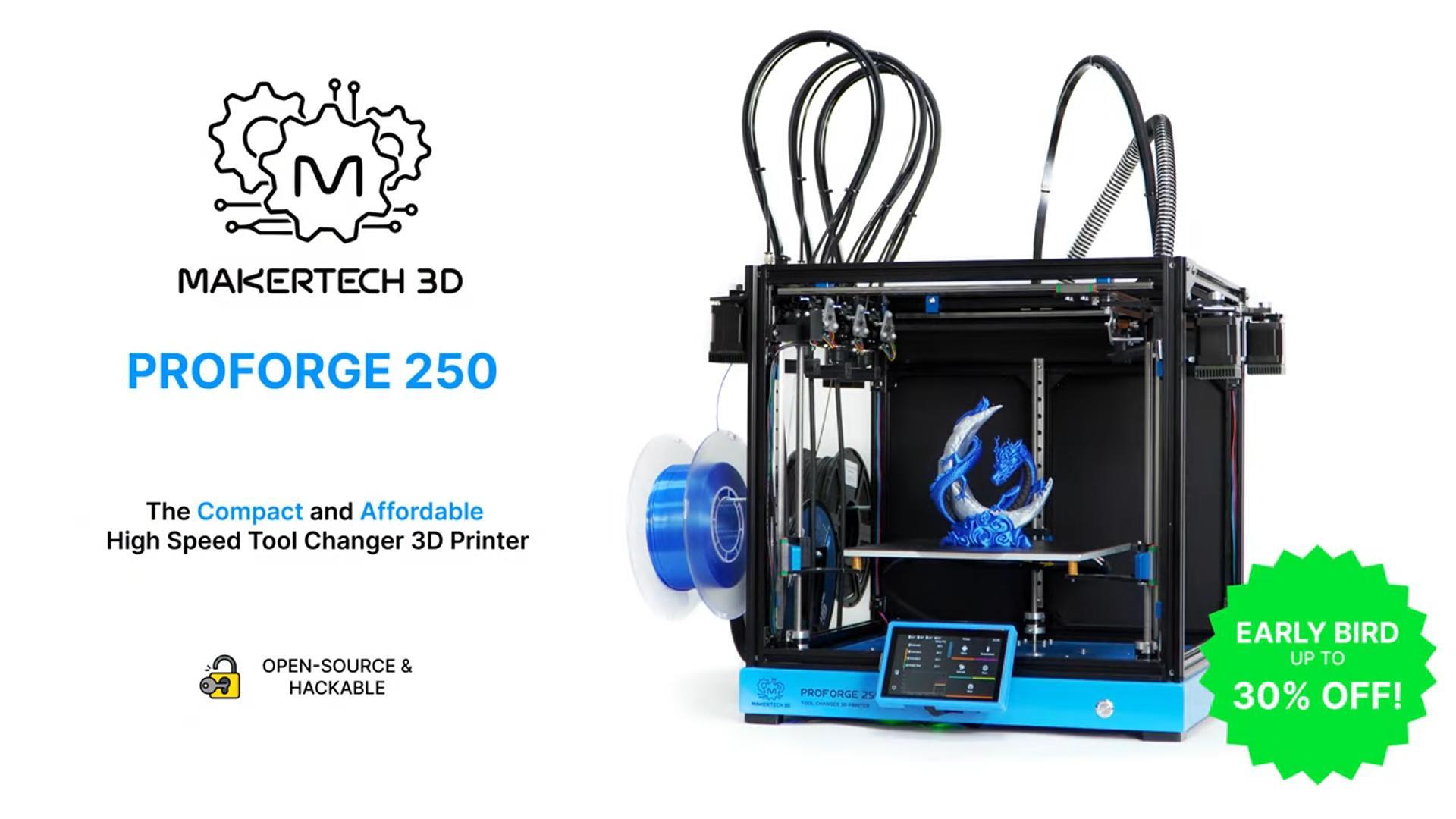 [视频] Makertech3D Proforge 250：三打印头、高速、多材料