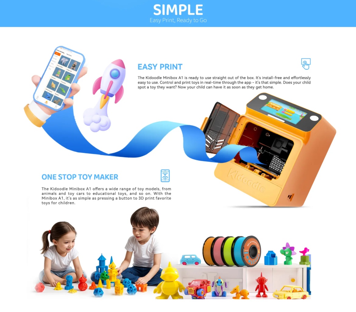 [视频] Kidoodle MiniBox A1儿童3D打印机 专为儿童设计