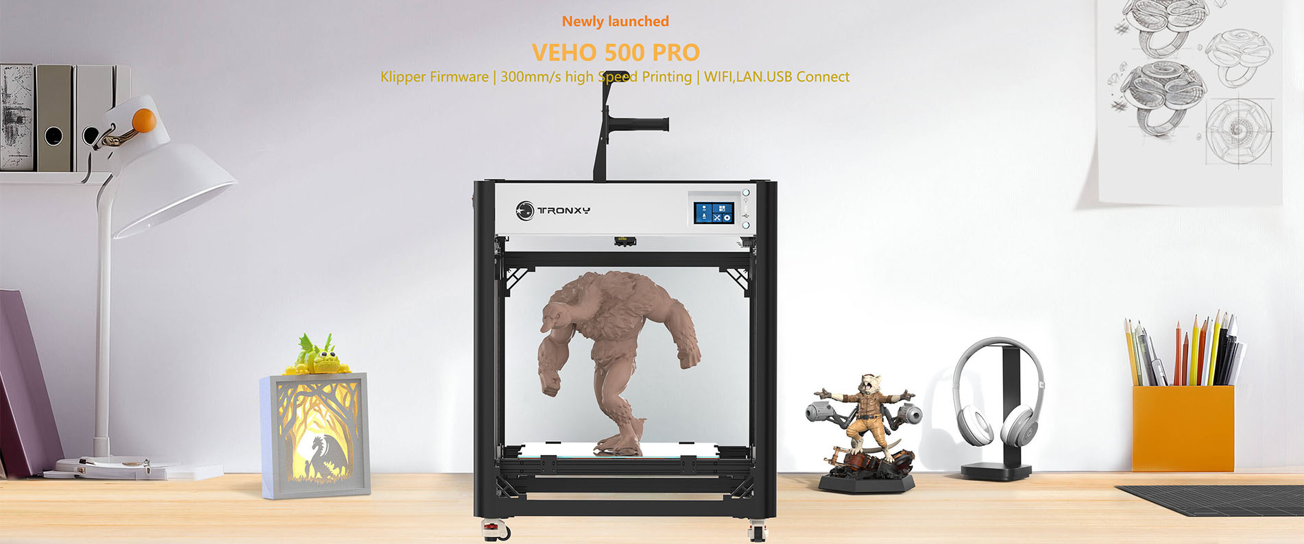 [视频] Tronxy VEHO 500 PRO：大尺寸快速高温FDM 3D打印机