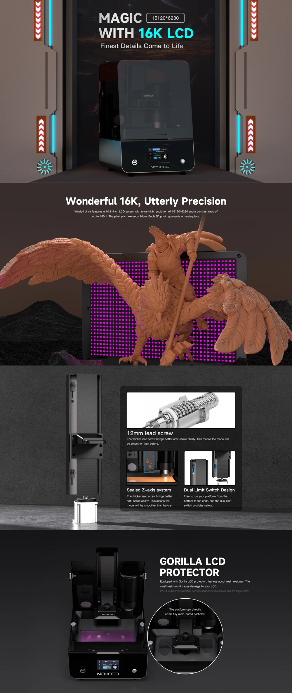 [视频] NOVA3D Whale4 Ultra：10英寸16K 最精致的细节栩栩如生