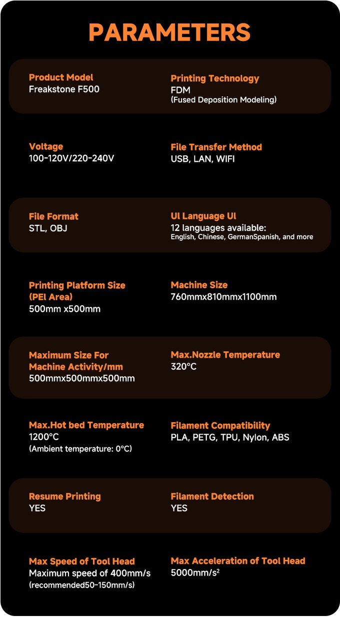 [视频] Freakstone F500：一款具有 500mm³ 巨大构建体积和专业级精度的工业3D打印机
