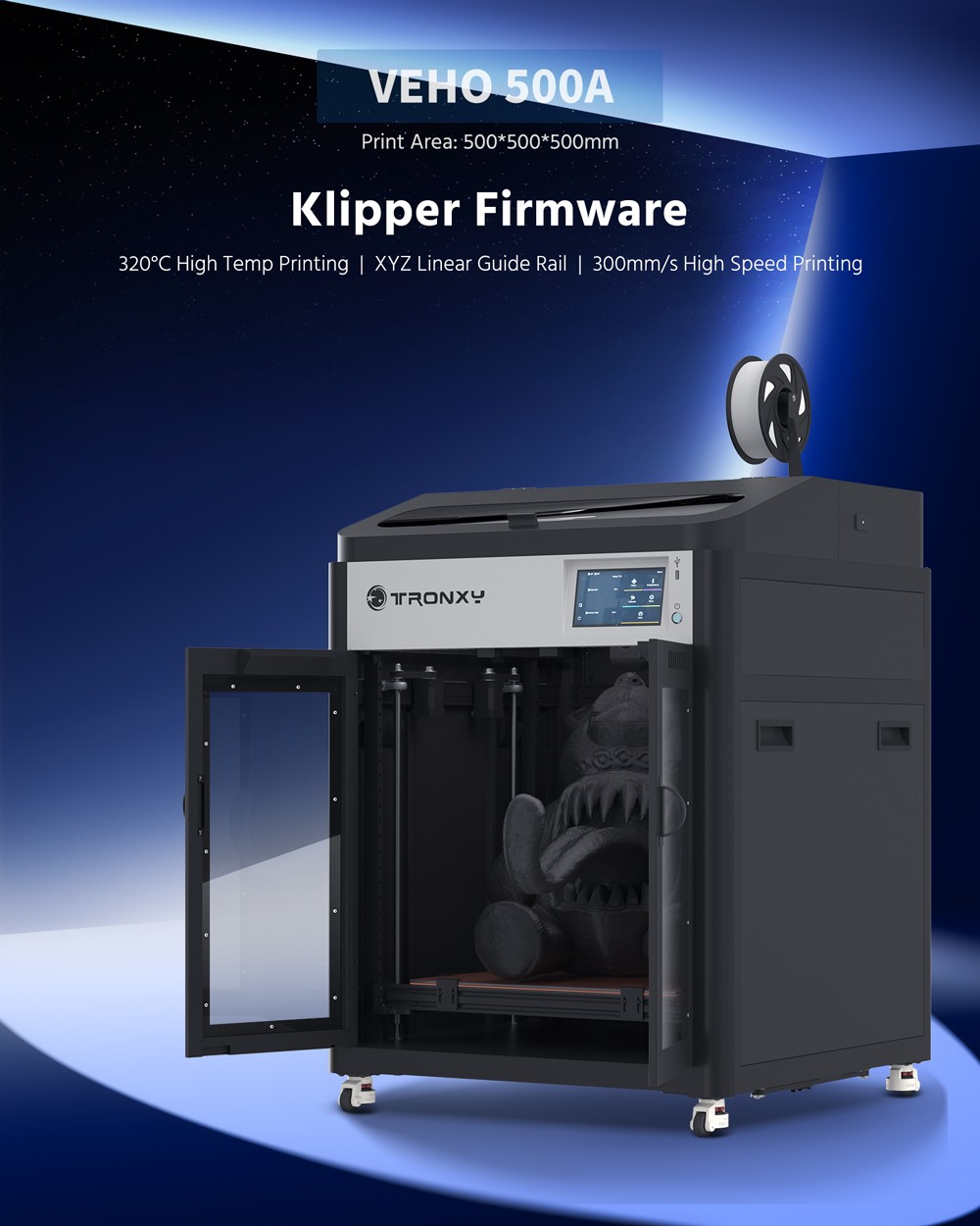 [视频] Tronxy VEHO 500A ：经济实惠的全封闭大幅面3D打印机